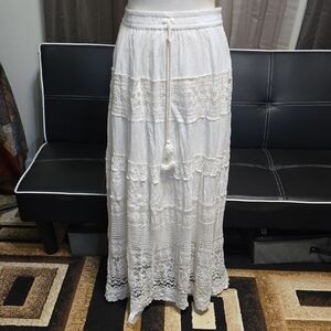 Magic White Lace Maxi Skirt
